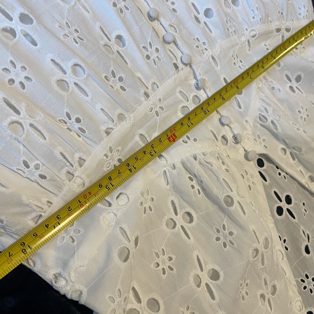 Forever 21 White Eyelet Dress Tea Length 1X - Picture 9 of 11